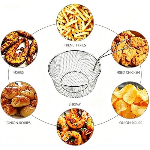 Inch chip frying basket with - 9,