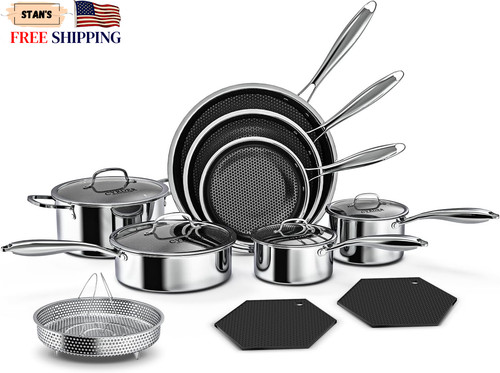 Piece nonstick hybrid hex - 14-piece,