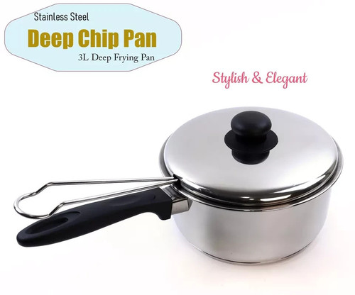 Stainless steel chip pan - stainless, deep