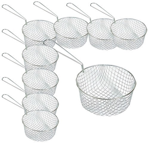 Wire mesh frying chip pan - wire,