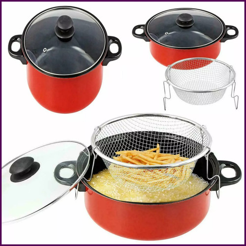 Large chip pan with basket - with,