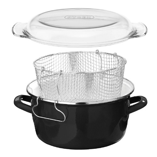 Black enamel glass - black,